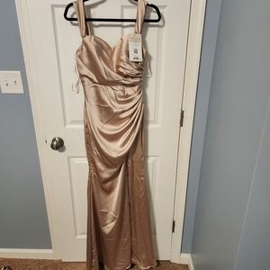 Revelry Ariel bridesmaid dress in Gold Champagne Size 6